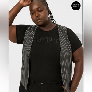 Pointe striped vest from Studio Business collection.